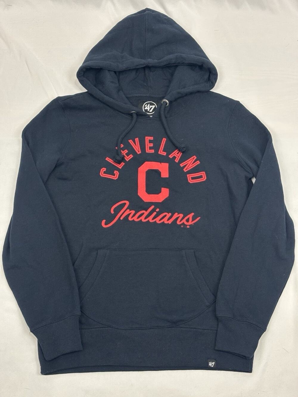 ‘47 Cleveland Indians Hooded Sweatshirt Navy Blue Women’s Size M NEW